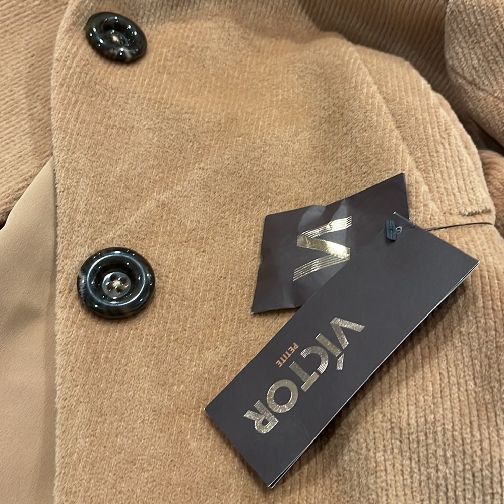 Victor Alfaro tan rabbit fur wool blend coat NWT! - Picture 5 of 6